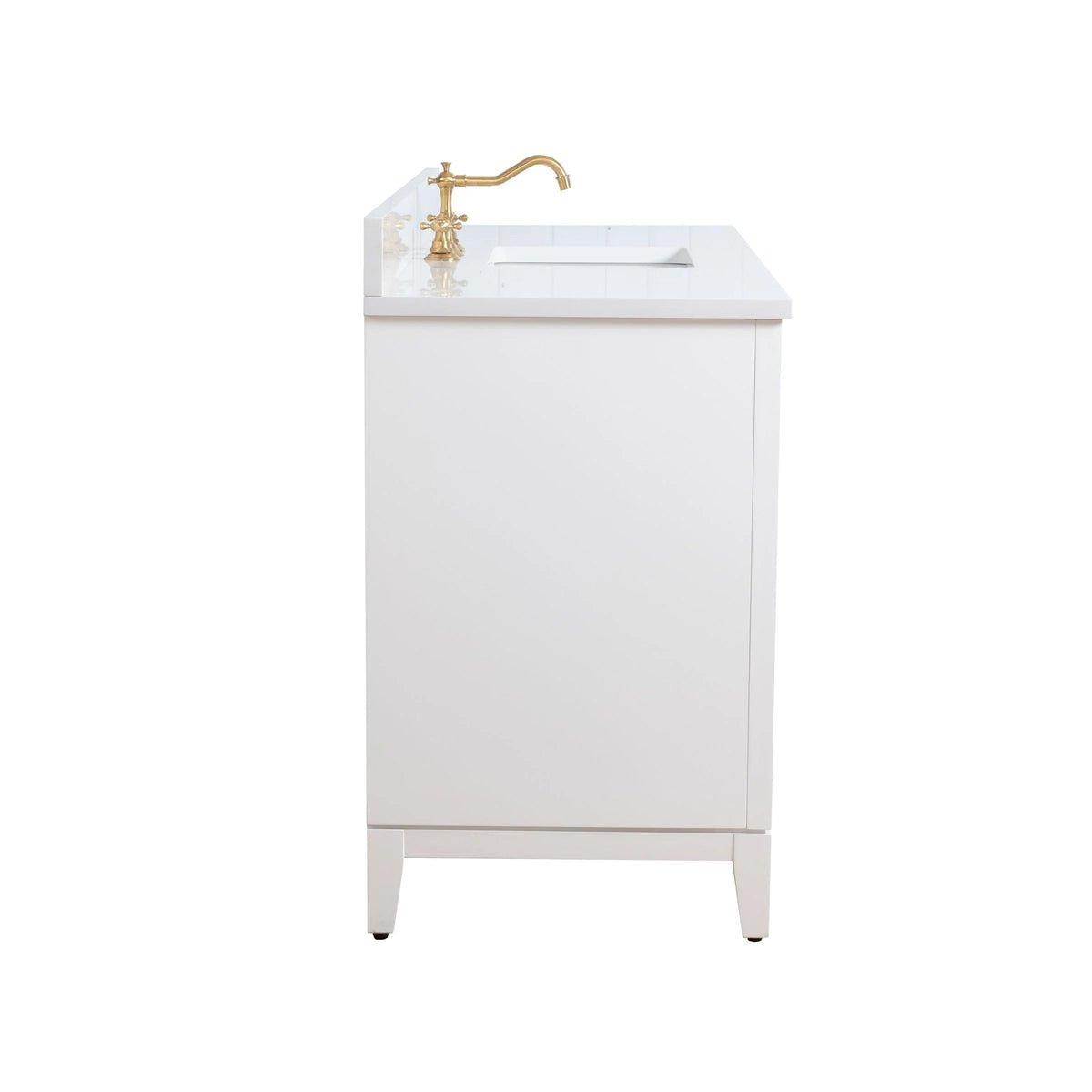 Meuble-lavabo de salle de bain Vanity Art avec lavabo en céramique et comptoir en marbre reconstitué