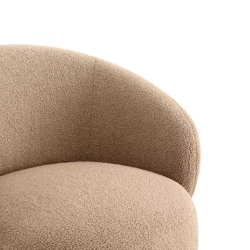Spruce&Spring gestoffeerde draaibare fauteuil met kuipvormige rugleuning en houten onderstel