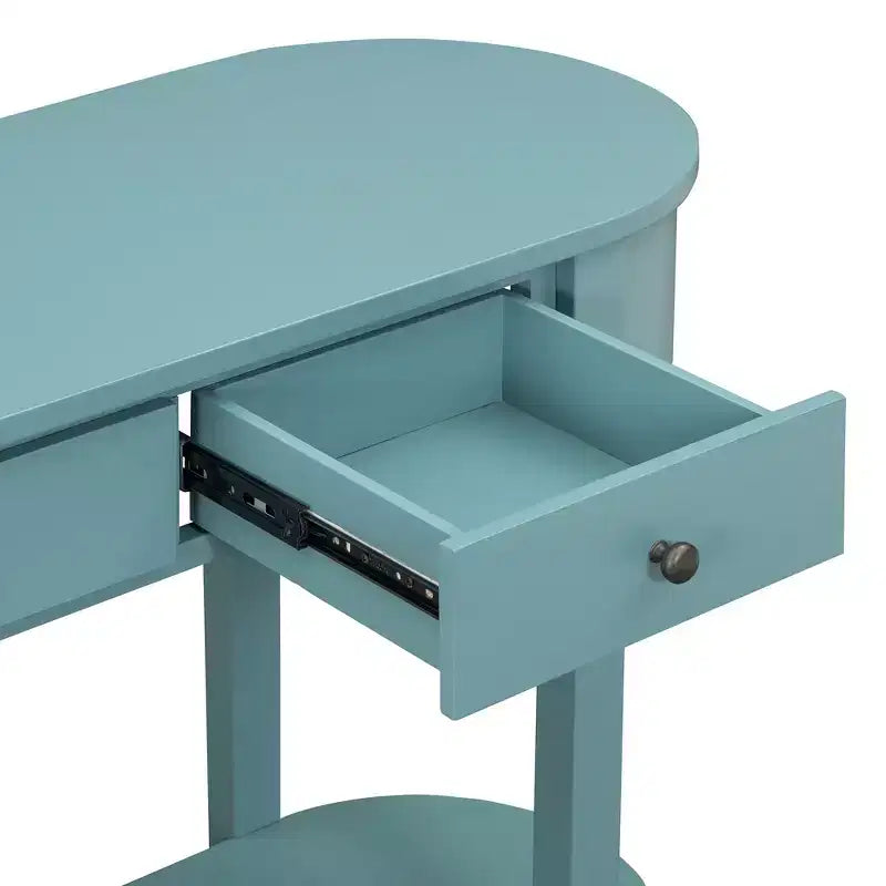 Tavolo consolle rustico Whisen, tavolo da ingresso e tavolino laterale con frontale del cassetto scanalato