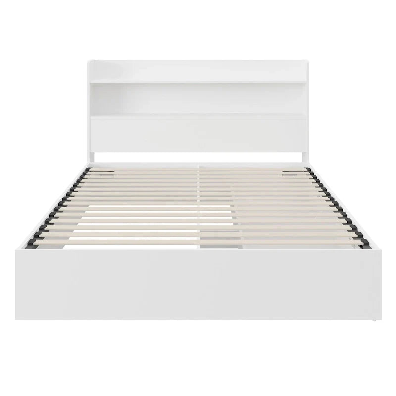 Letto con struttura a piattaforma Hunter con testiera