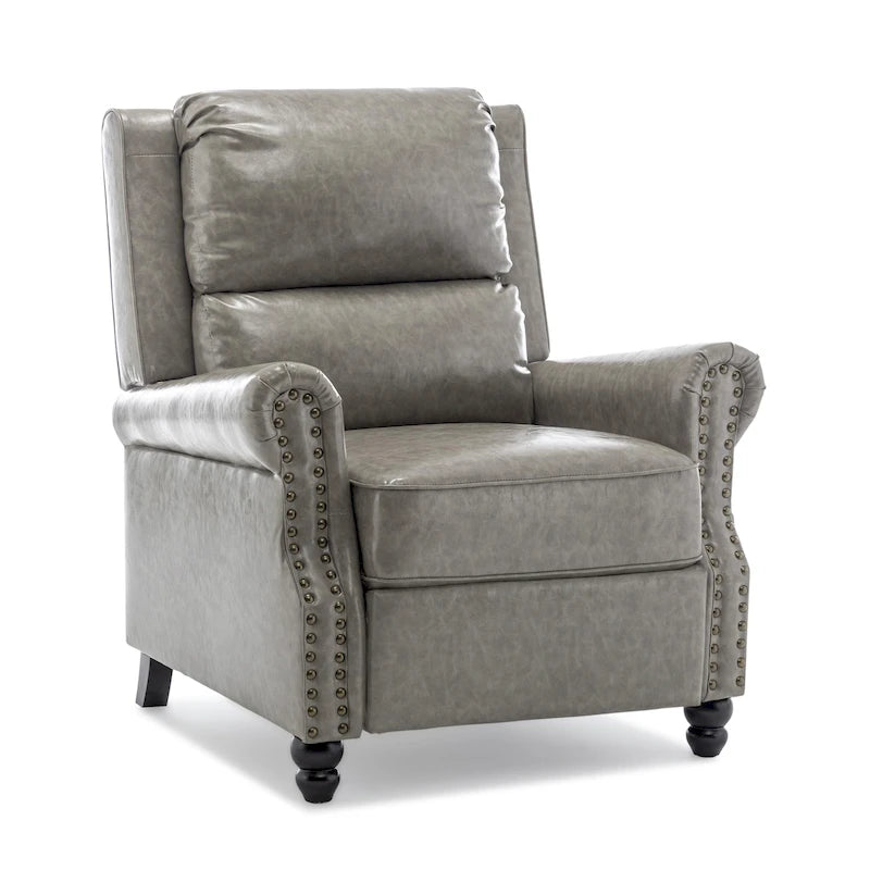 Set di 2 poltrone reclinabili con seduta imbottita e borchie decorative