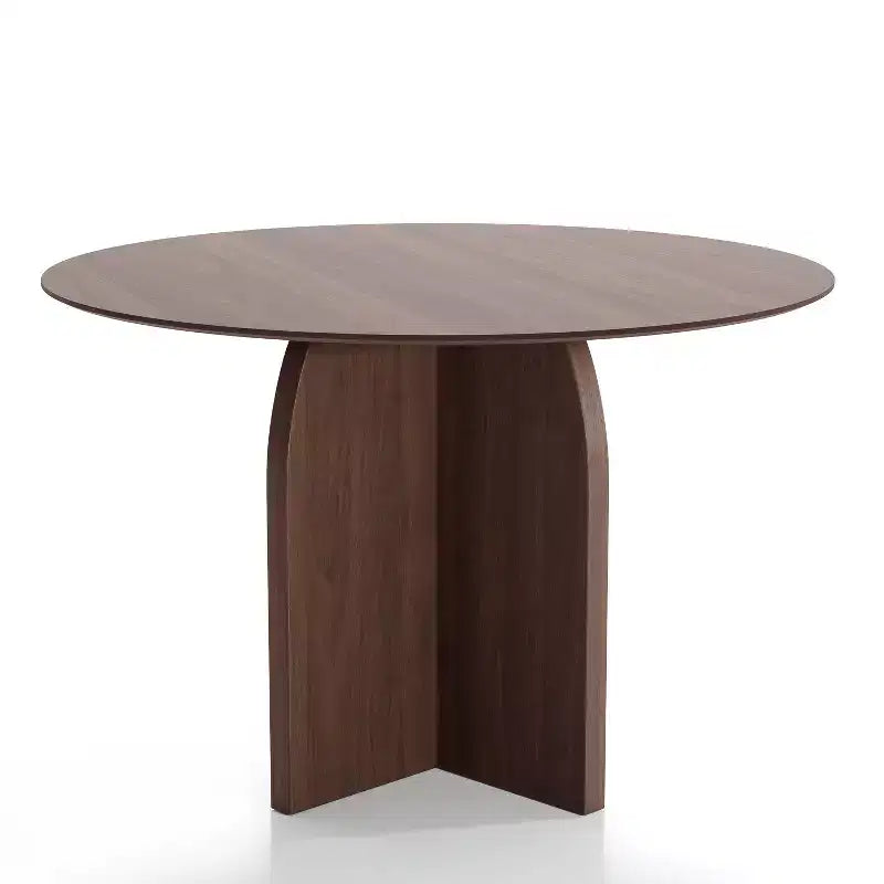 PexFix runder Esstisch aus Massivholz, 45 x45, mit Walnuss-Finish und eleganten, geschwungenen Beinen für moderne Esszimmer und Küchen