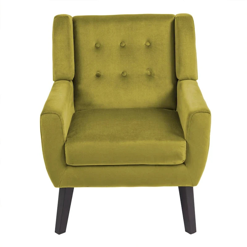 Ensemble de 2 fauteuils d’appoint rembourrés en velours pour le salon