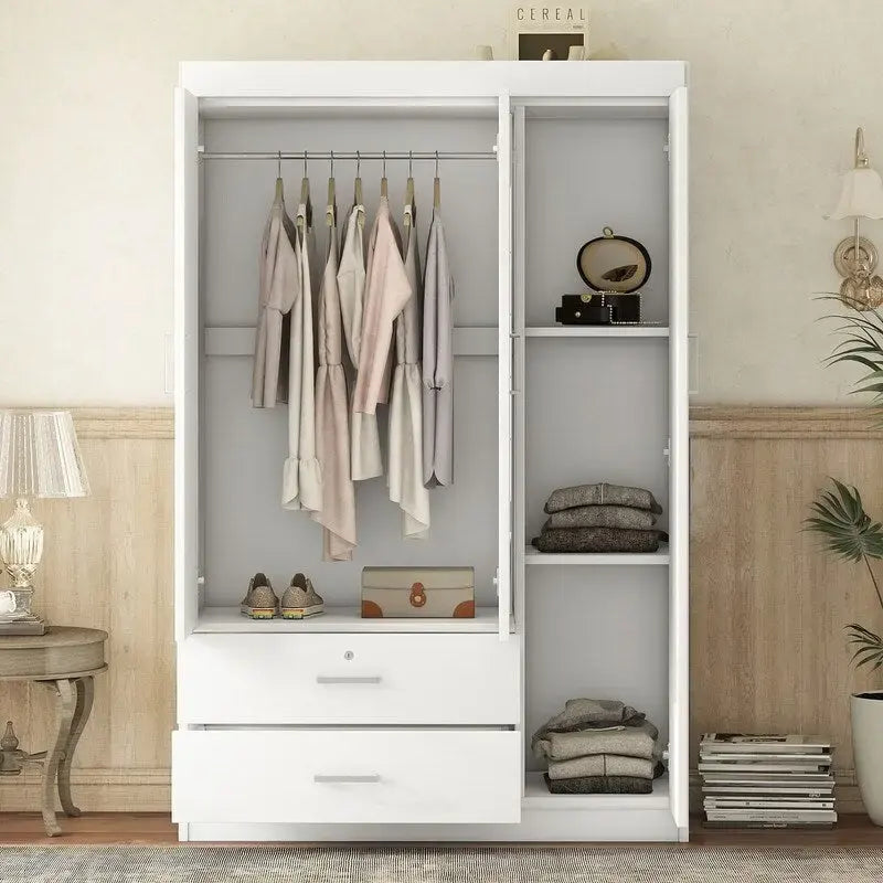 Spiegelschrank mit 3 Türen, Regalen und 2 Schubladen