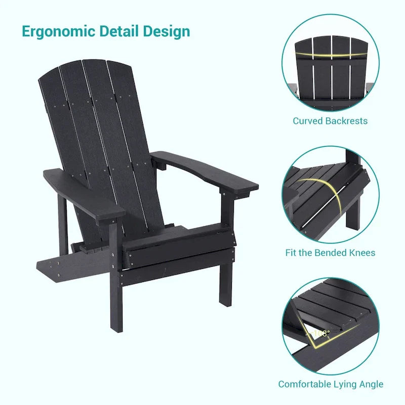 Set di 4 sedie Adirondack da esterno in legno resistente agli agenti atmosferici Bonosuki