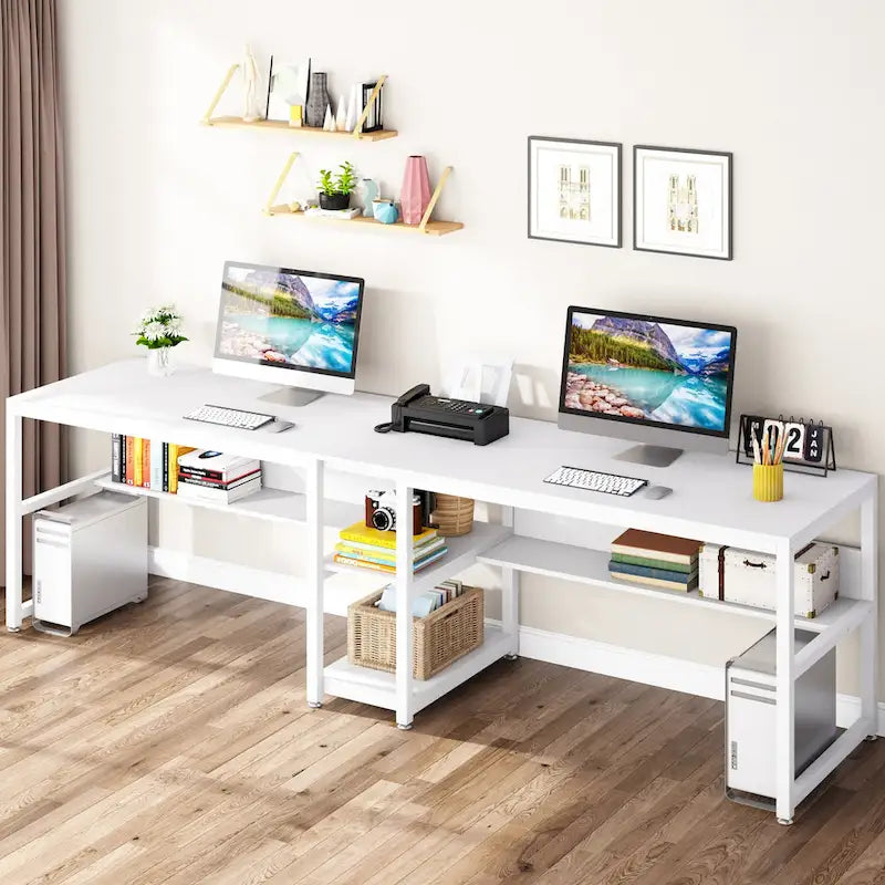 Bureau double pour deux personnes de 78.7, avec bibliothèque