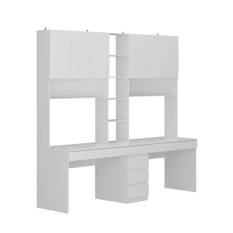 Bureau moderne spacieux blanc pour deux personnes, pour le jeu et le travail
