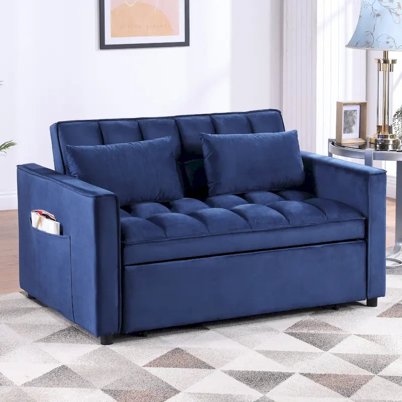 Klassisches ausziehbares, getuftetes und umbaubares Schlafsofa - 55W x 68L x 20H