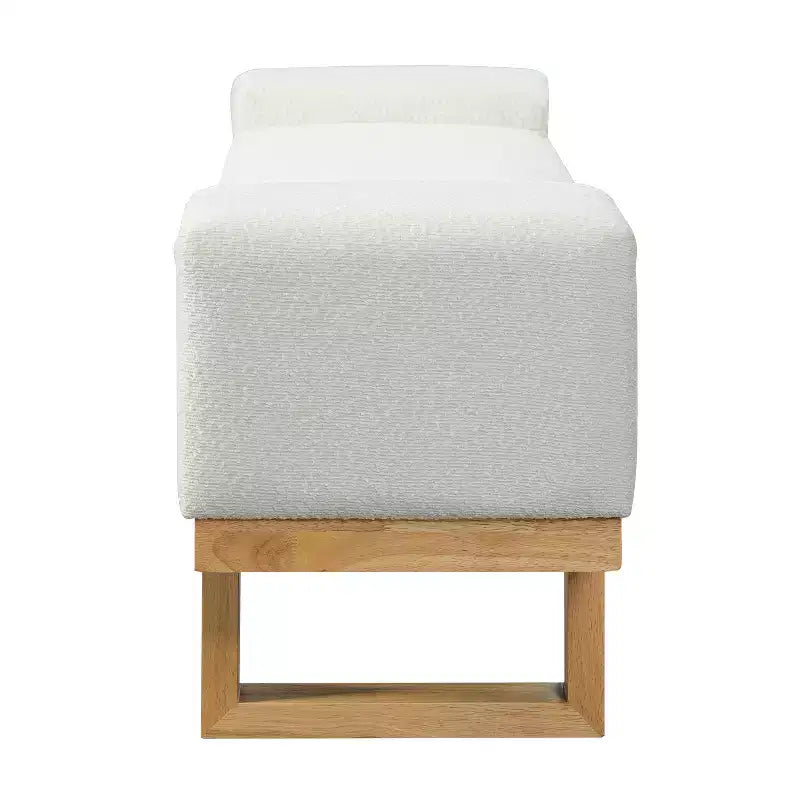 Christopher Knight Home Paulina moderne bank van rubberhout, bekleed met bouclé