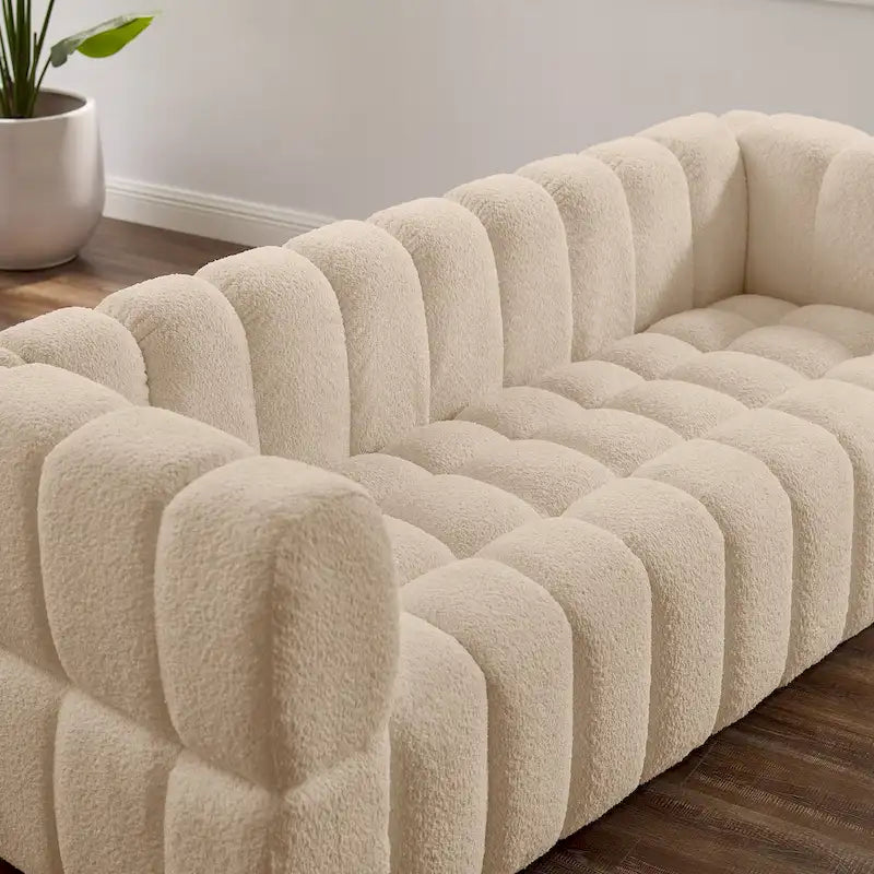 Canapé moderne de 85 en tissu gaufré, confortable pour les loisirs