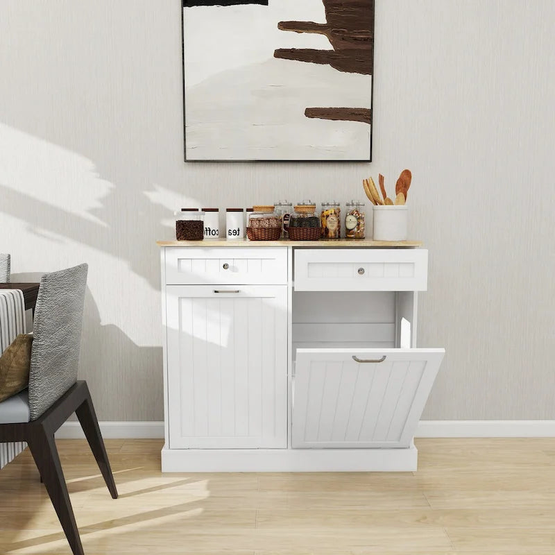 Mobile da cucina per la spazzatura con 2 cassetti