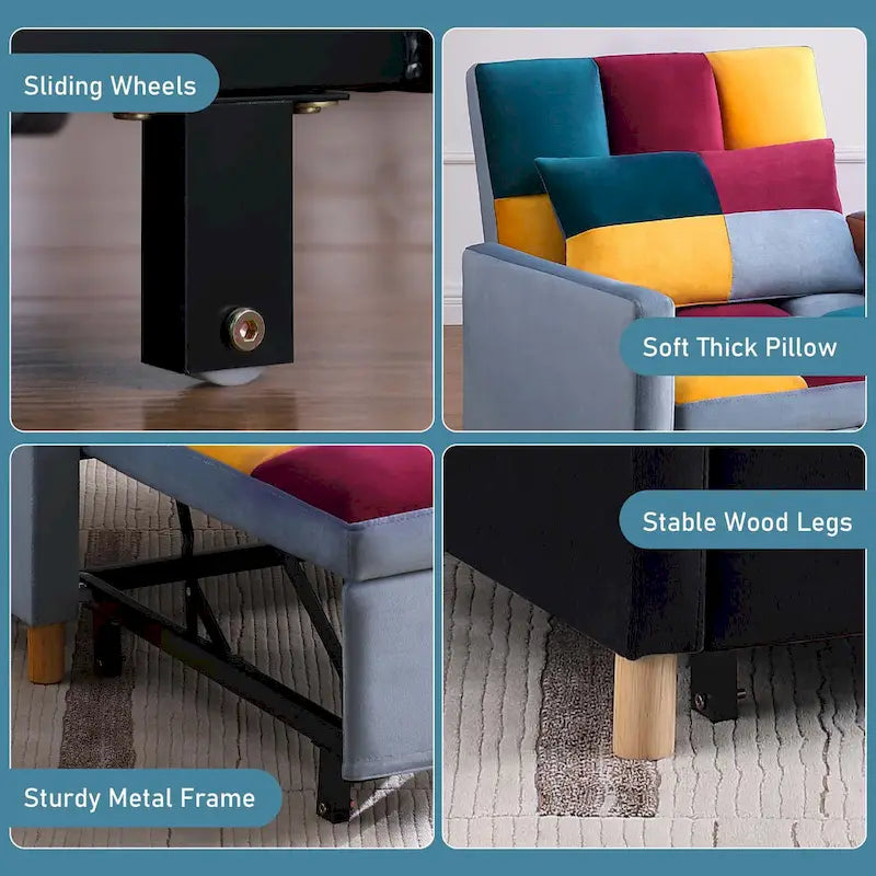 Fauteuil-lit convertible Aukfa, fauteuil une place avec oreiller