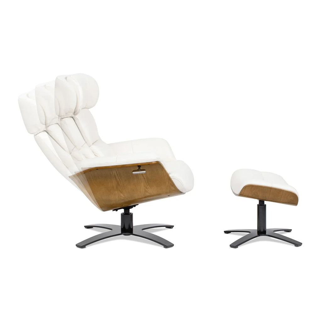 Fauteuil inclinable Jovan de 31.5 en cuir véritable avec ottoman