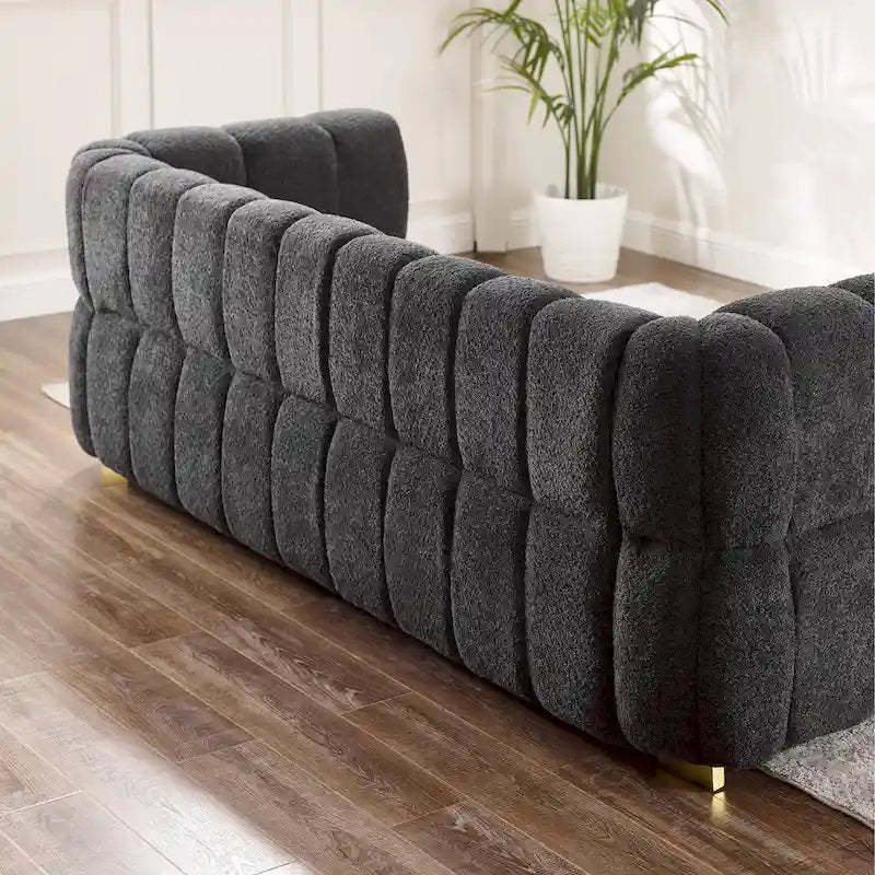 Canapé moderne de 85 en tissu gaufré, confortable pour les loisirs