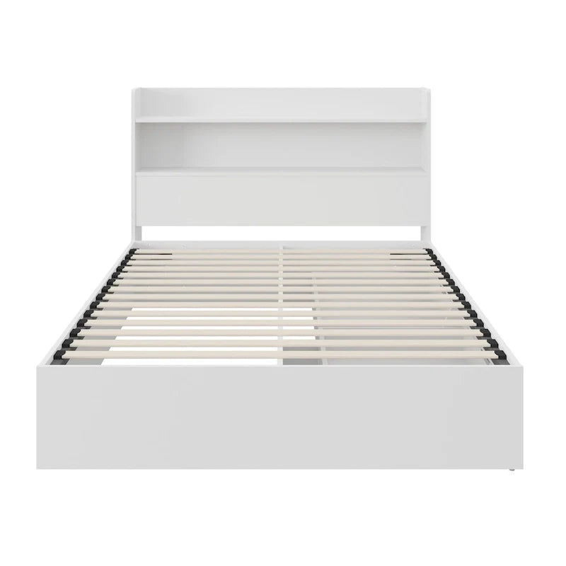 Letto con struttura a piattaforma Hunter con testiera
