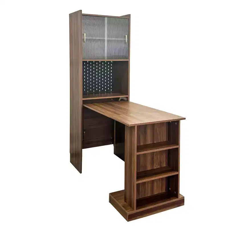 Tavolo da studio pieghevole in legno moderno GDFStudio Sinclair 36 con spazio contenitivo