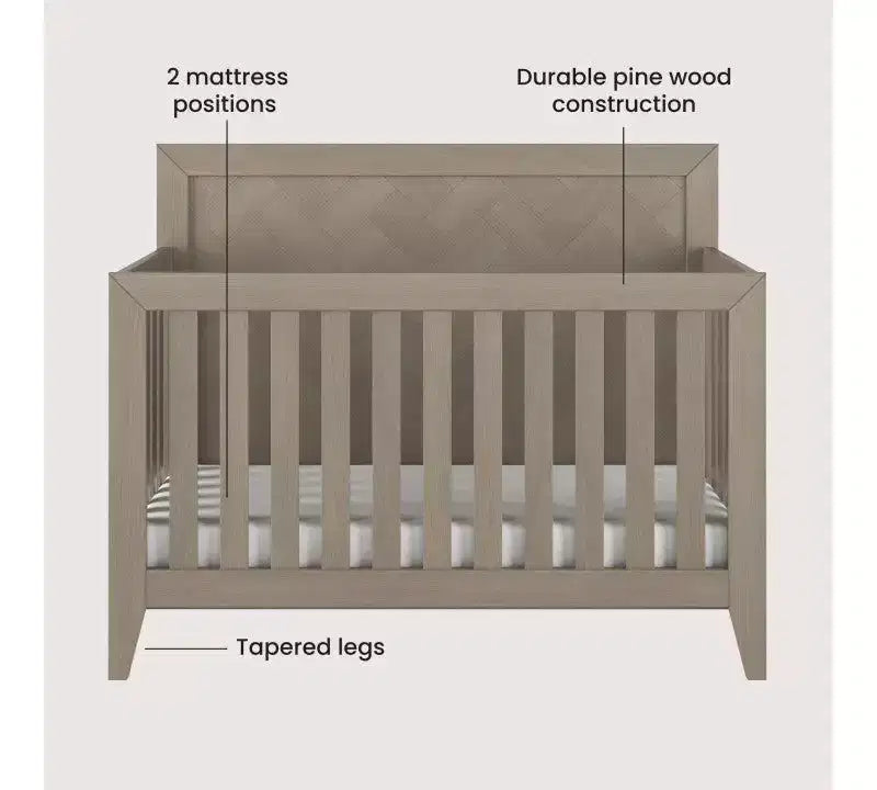 Child Craft Kieran Kinderzimmer-Set, 3-teilig, mit Babybett, Kommode und Schubladenkommode; einschließlich 4-in-1 umbaubarem Babybett