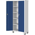 Stahlschrank, 71 Inch, mit abschließbaren Türen und 4 verstellbaren Einlegeböden, robuster Metallschrank für Carport/Büro/Vorratsraum, rostbeständige Ausführung