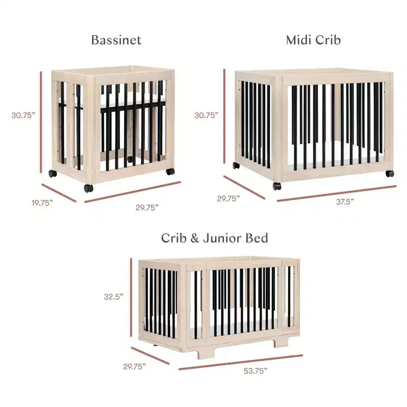 Lit bébé convertible Babyletto Yuzu 8-en-1 avec kits de conversion pour toutes les étapes