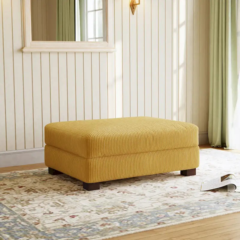 Pouf poggiapiedi moderno oversize in velluto a coste