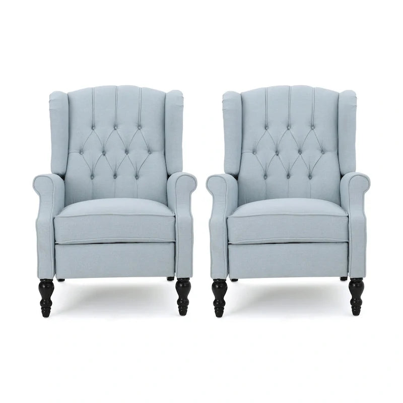 Fauteuils inclinables en tissu capitonné Walter (ensemble de 2) par Christopher Knight Home
