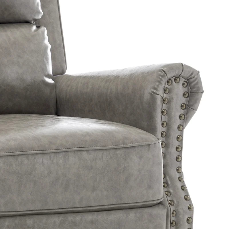 Set di 2 poltrone reclinabili con seduta imbottita e borchie decorative