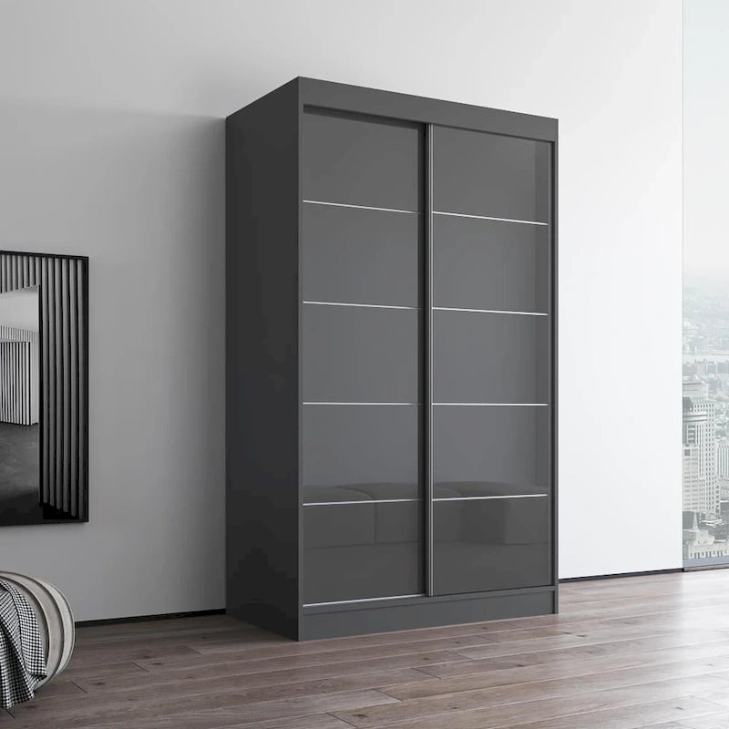 Moderner Hochglanz-Kleiderschrank Aria mit 2 Türen