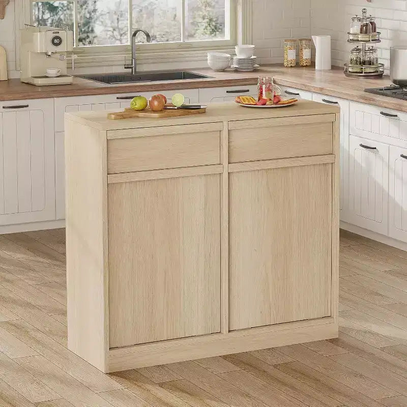 Pattumiera ribaltabile in rovere naturale, con vano contenitore e cassetto, mobile copripattumiera, cesto portabiancheria per cucina, sala da pranzo e soggiorno