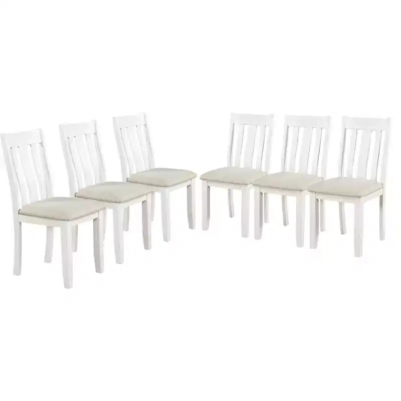 Uitschuifbare eethoekset in landelijke stijl voor 6 personen, rechthoekige tafel en 6 gestoffeerde stoelen