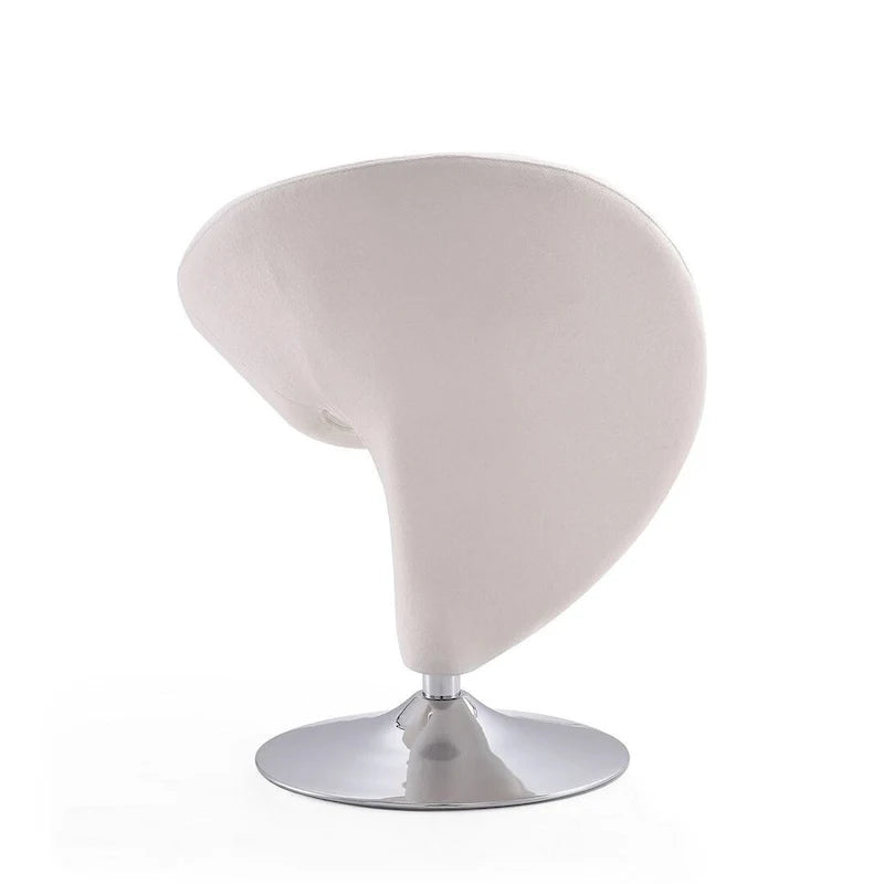Manhattan Comfort Curl-draaifauteuil met chroom en wolmix (set van 2)