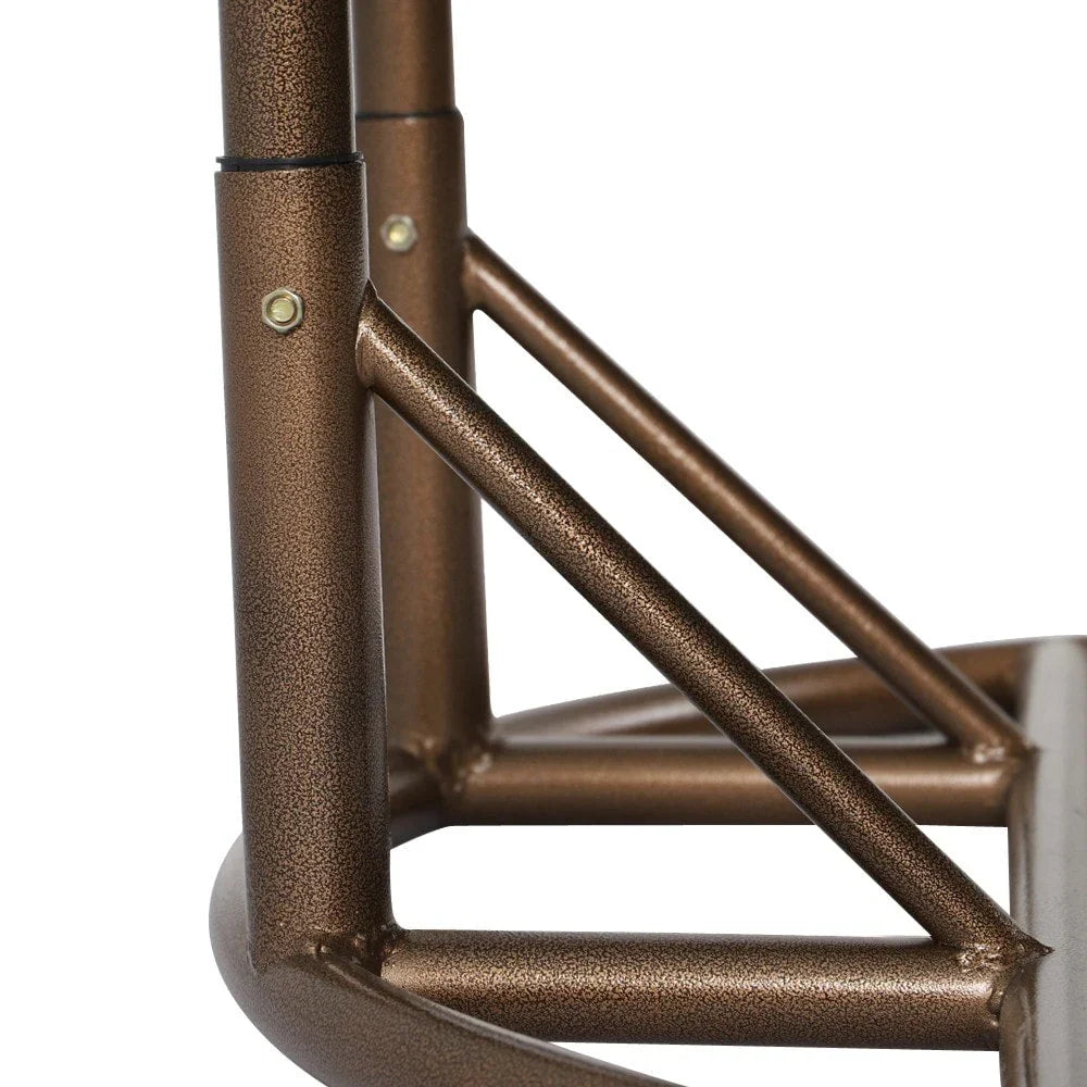 LeisureMod Hängesessel in Ei-Form für 2 Personen mit Gestell - Rattan-Pendelsessel für drinnen und draußen, Hängemattensessel für die Terrasse mit Kissen