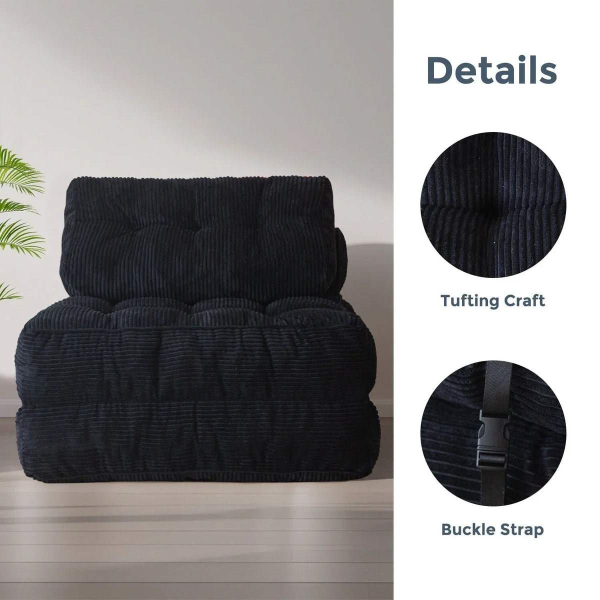 8 Cordsofa, Klappsofabett, Einzel