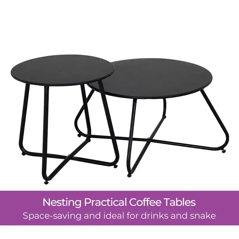 Ensemble de patio d’extérieur en osier GRANDPATIO de 5 pièces avec causeuse