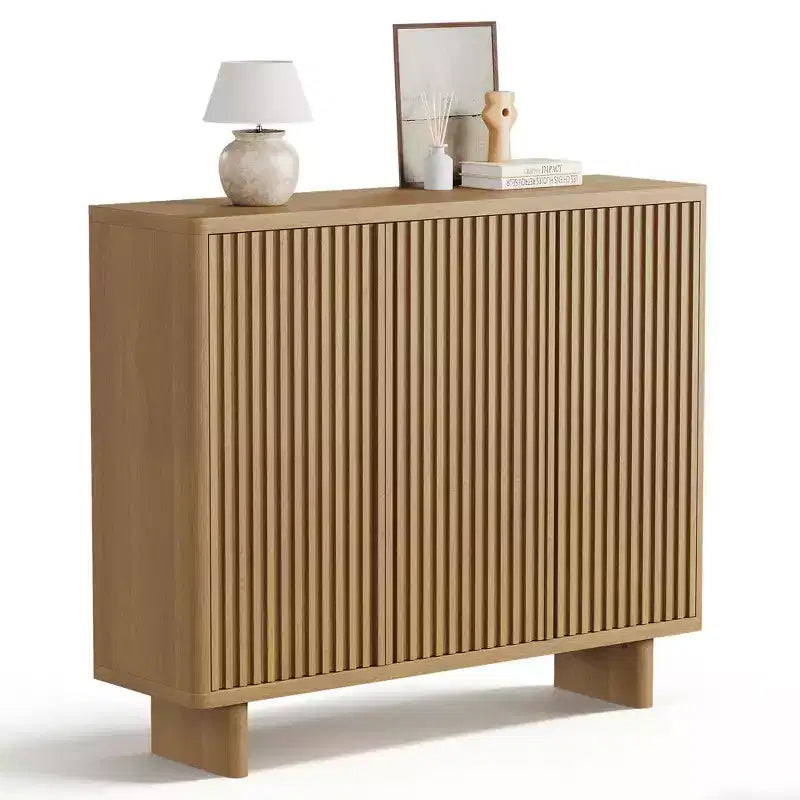 Acekool 46, meuble à chaussures avec porte cannelée, meuble de rangement à 5 niveaux, banc rustique pour entrée et couloir, 41.5H