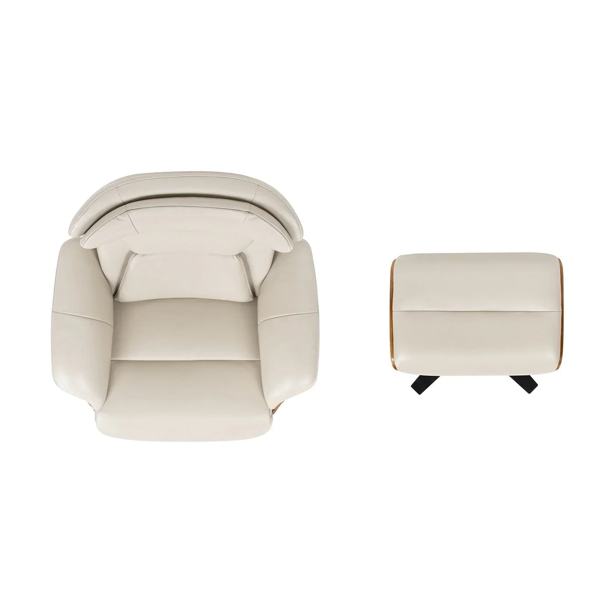 Fauteuil inclinable Jovan de 31.5 en cuir véritable avec ottoman