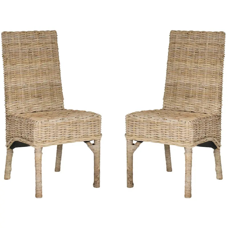 Sedia da pranzo in vimini naturale grezzo SAFAVIEH Karyl (set da 2) - 18.5 x 18.5 x 38.1 - 19Wx19Dx38H
