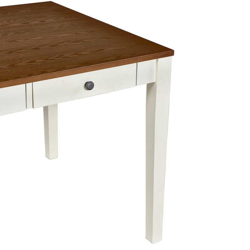 Ensemble de salle à manger en bois de 6 pièces avec 4 chaises et un banc, table avec tiroir