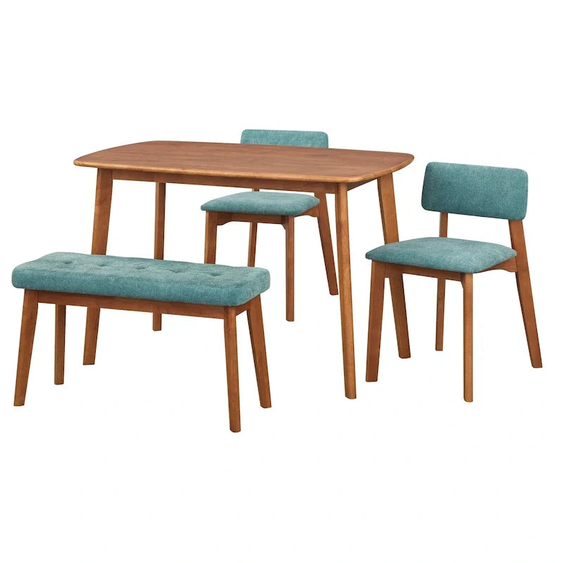 Set da pranzo Nettie Simple Living in legno massello, 4 pezzi