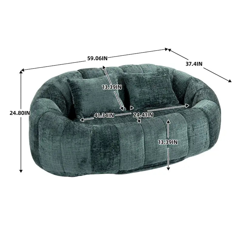 Sitzsack-Sessel aus Chenille, lässiges Sofa