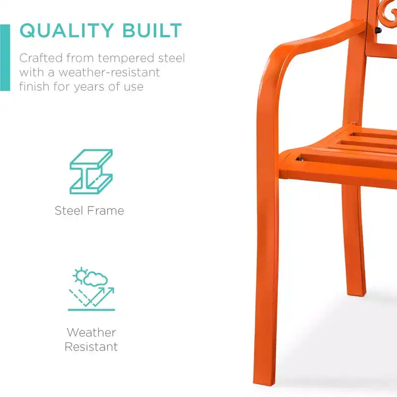 Best Choice Products Gartenbank aus Stahl für Terrasse und Veranda mit floral gestaltetem Rückenteil