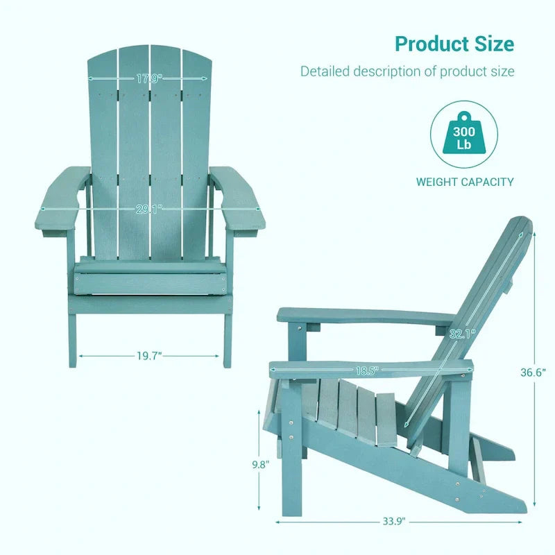 Set di 4 sedie Adirondack da esterno in legno resistente agli agenti atmosferici Bonosuki