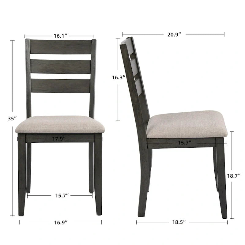 Set van 4 houten eetkamerstoelen met spijlenrugleuning