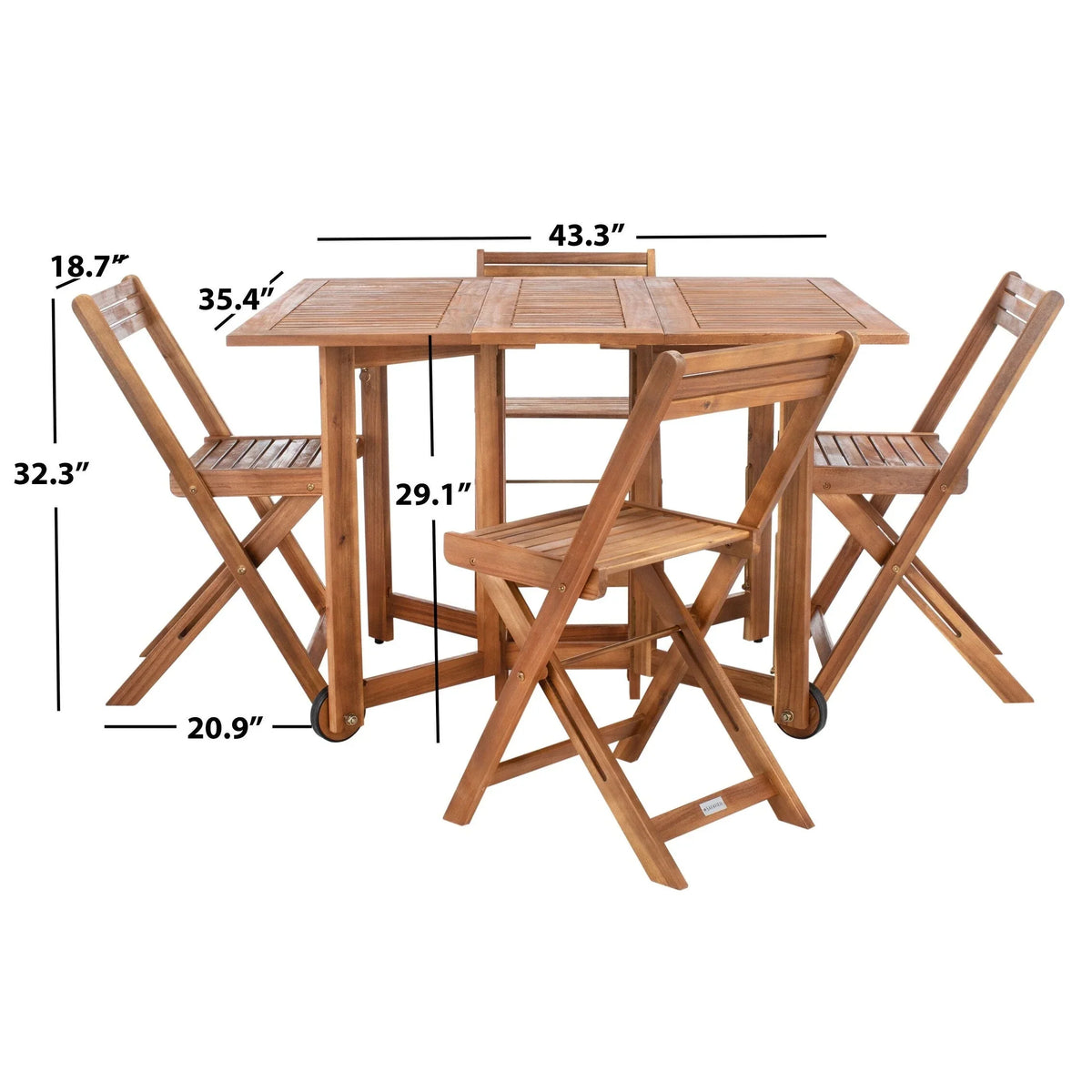 Ensemble de salle à manger d’extérieur SAFAVIEH Brandy, 5 pièces - 43Wx35Dx29H