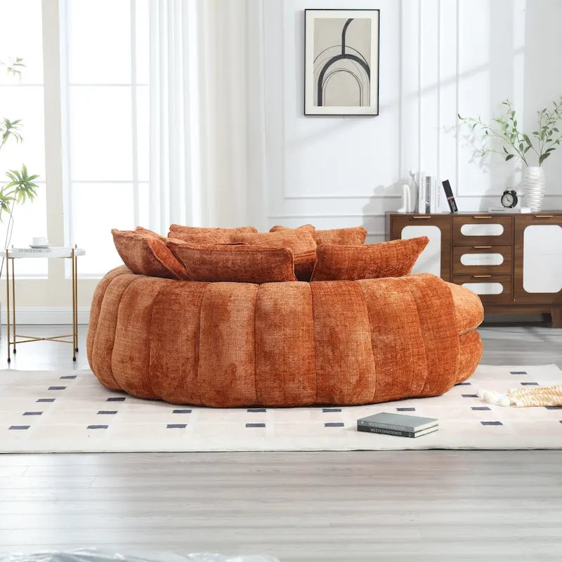 Comodo divano letto matrimoniale a forma di pagnotta, formato extra-large con braccioli