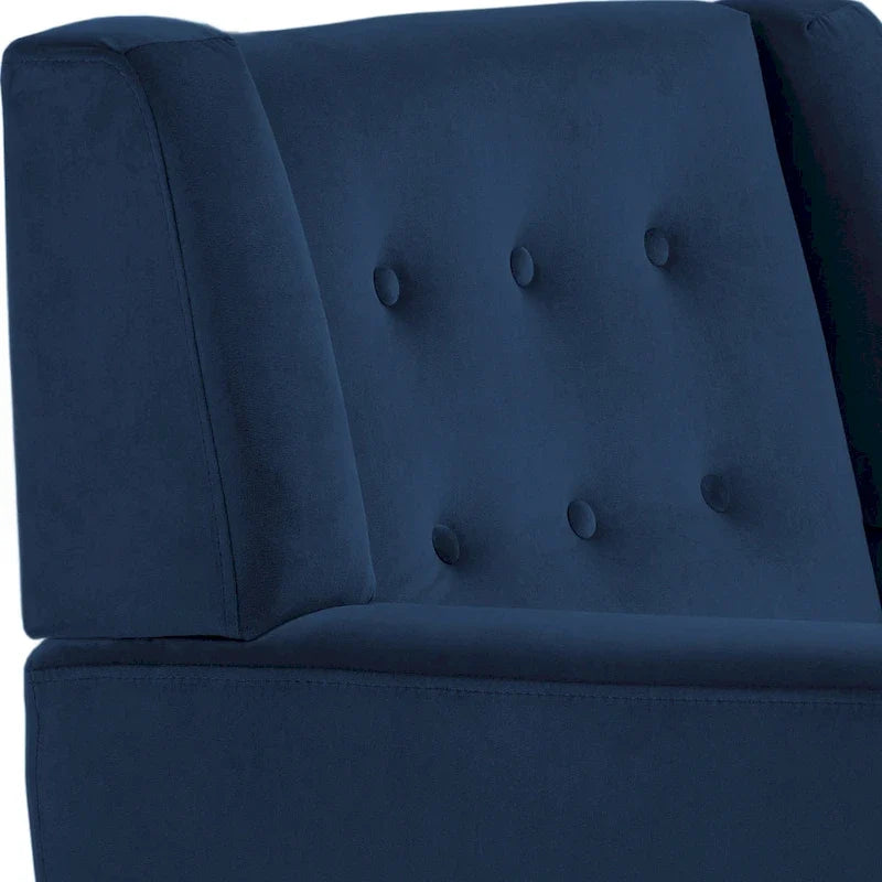 Ensemble de 2 fauteuils d’appoint rembourrés en velours pour le salon