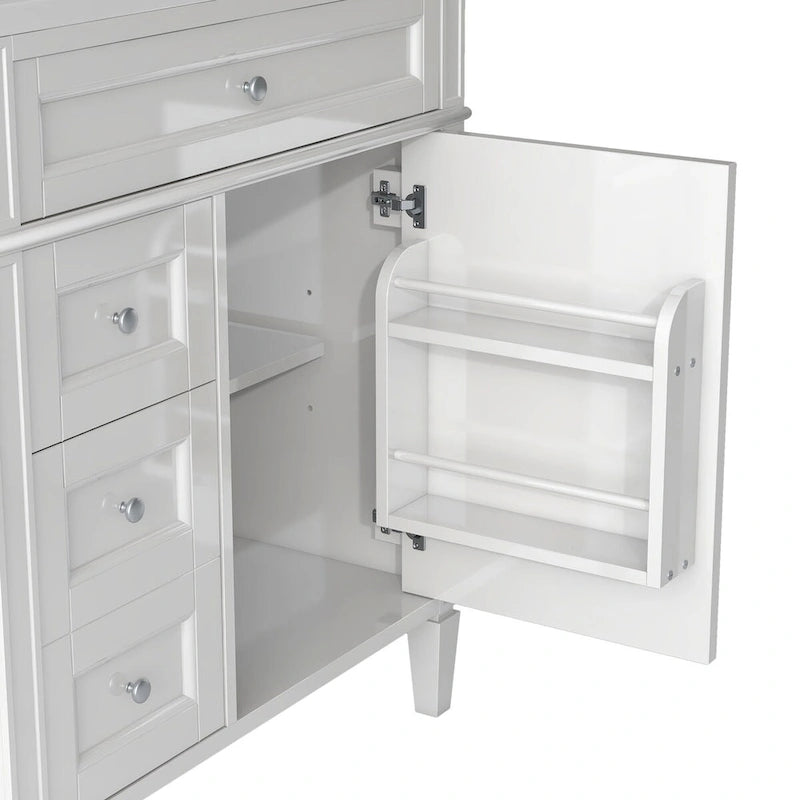 Bad-Waschtischunterschrank mit oberem Waschbecken und Auszugsschublade