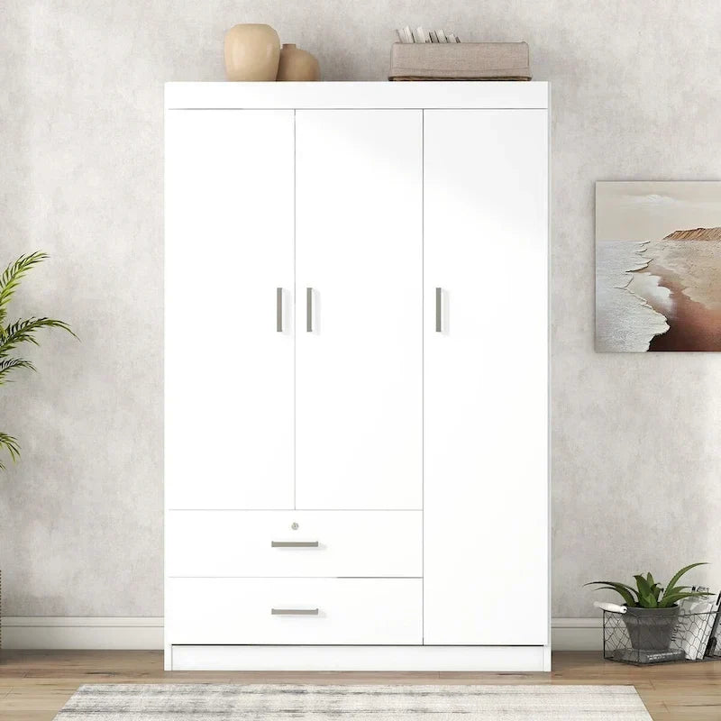Armoire à 3 portes avec 2 tiroirs