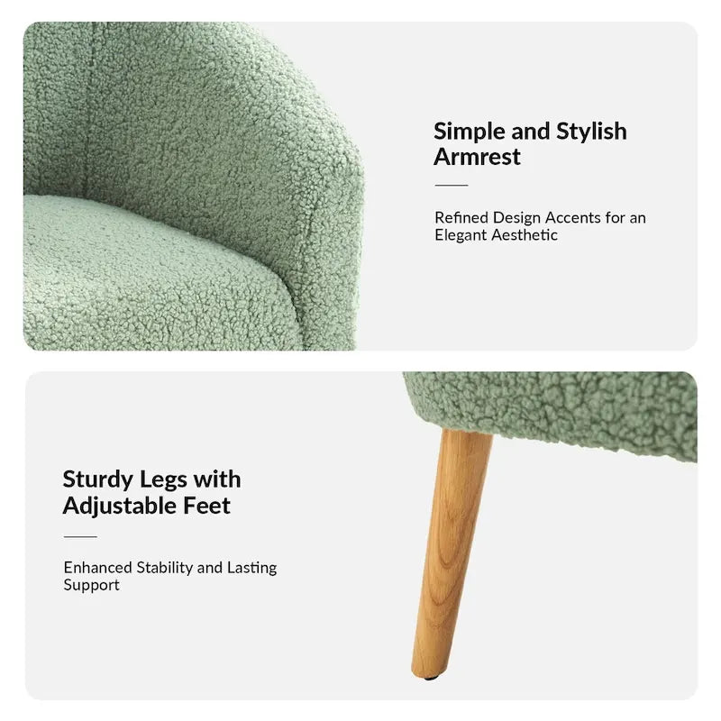 Set di 2 poltrone moderne Sheila da 30 W in bouclé con gambe in legno massello di HULALA HOME