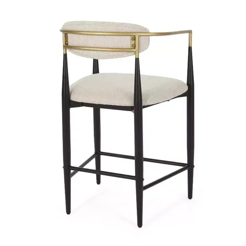 Christopher Knight Home Iwinie modernes 5-teiliges Esszimmer-Set mit rundem Holztisch mit Säulenfuß und gepolsterten Metall-Barhockern