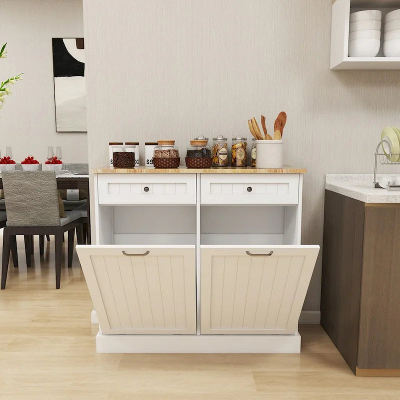 Mobile da cucina per la spazzatura con 2 cassetti
